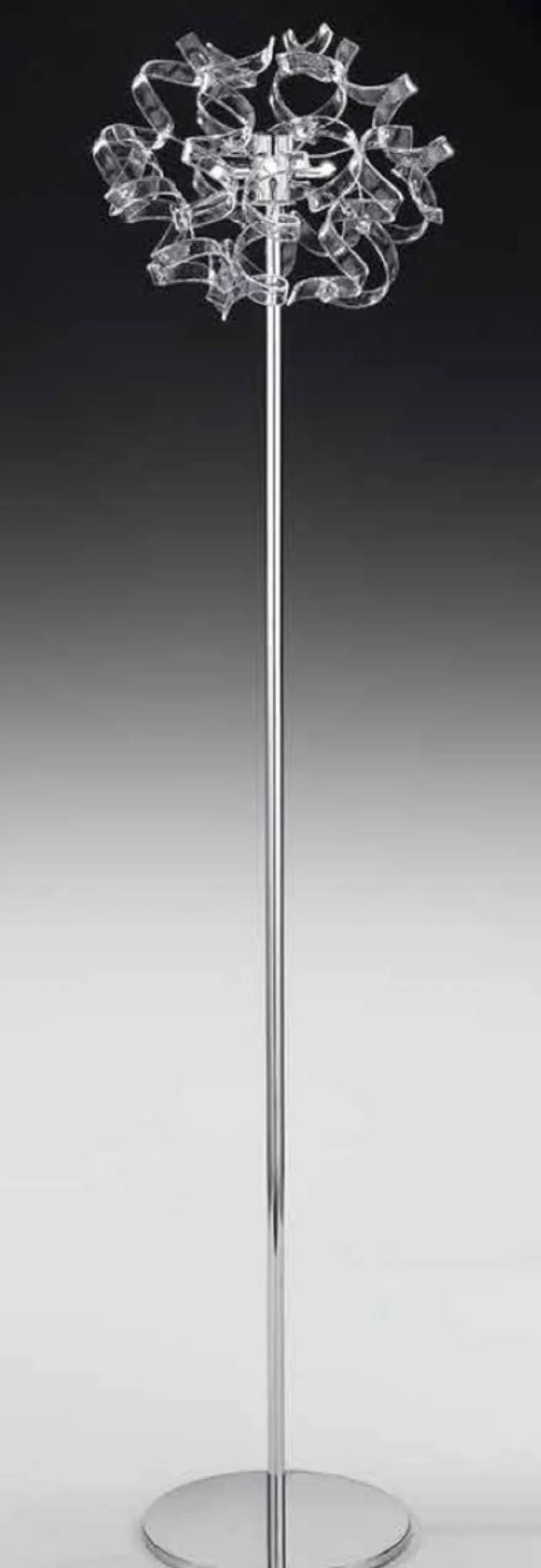 Casa Padrino Luxus LED Stehleuchte Silber Ø 45 x H. 175 cm - Wohnzimmer Stehlampe mit 12 Glaselementen - Hotel Stehleuchte - Luxus Qualität - Made in Italy