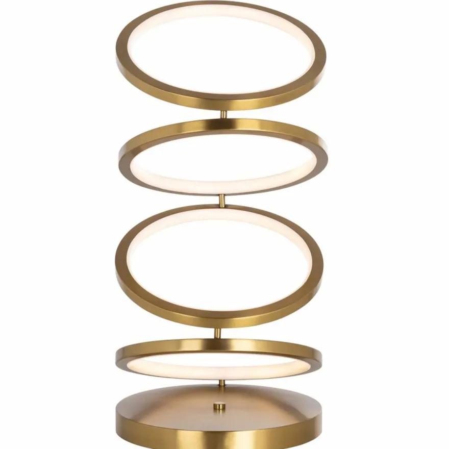 Casa Padrino Luxus LED Tischleuchte Gold Ø 25 x H. 53 cm - Runde Schreibtischleuchte