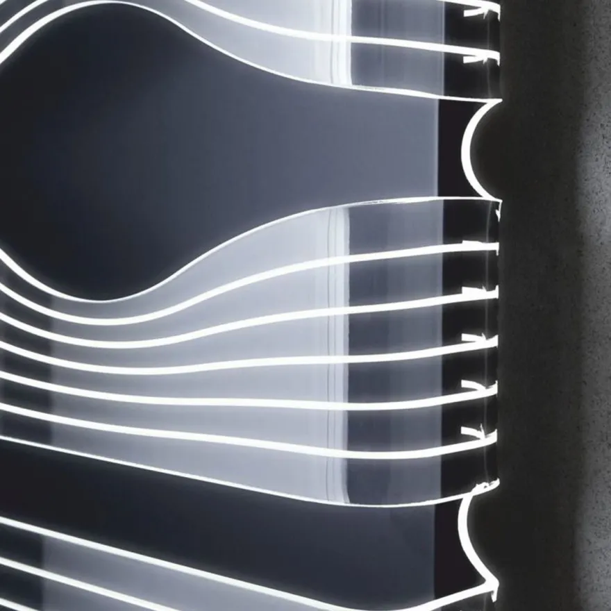 Casa Padrino Luxus LED Wandheizung Schwarz / Weiß H. 182 cm - Made in Italy