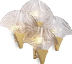 Casa Padrino Luxus LED Wandleuchte Antik Messingfarben / Grau 40 x 11 x H. 29,5 cm - Hotel & Restaurant Wandlampe - Luxus Kollektion