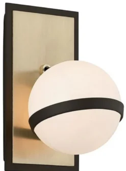 Casa Padrino Luxus LED Wandleuchte Bronze / Messing / Weiß 13,3 x 15,9 x H. 22,9 cm - Hotel & Restaurant Lampe