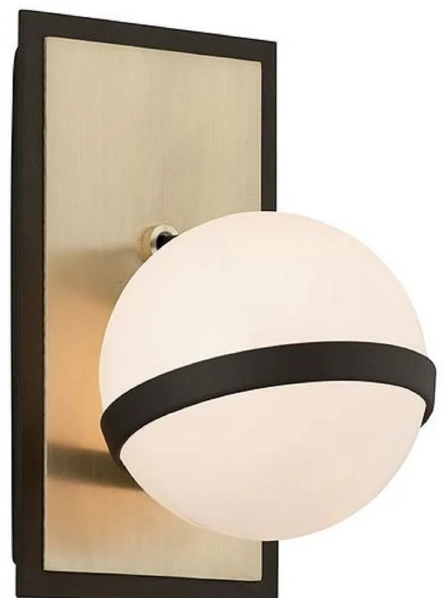 Casa Padrino Luxus LED Wandleuchte Bronze / Messing / Weiß 13,3 x 15,9 x H. 22,9 cm - Hotel & Restaurant Lampe