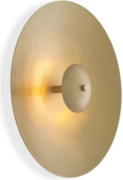 Casa Padrino Luxus LED Wandleuchte Antik Messingfarben Ø 37,5 cm - Runde Metall Wandlampe - Hotel & Restaurant Wandleuchte - Luxus Kollektion
