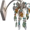 Casa Padrino Luxus LED Wandleuchte mit Swarovski Kristallglas Silber / Mehrfarbig 10 x 19 x H. 20 cm - Wohnzimmer Wandleuchte - Hotel Wandleuchte - Luxus Kollektion