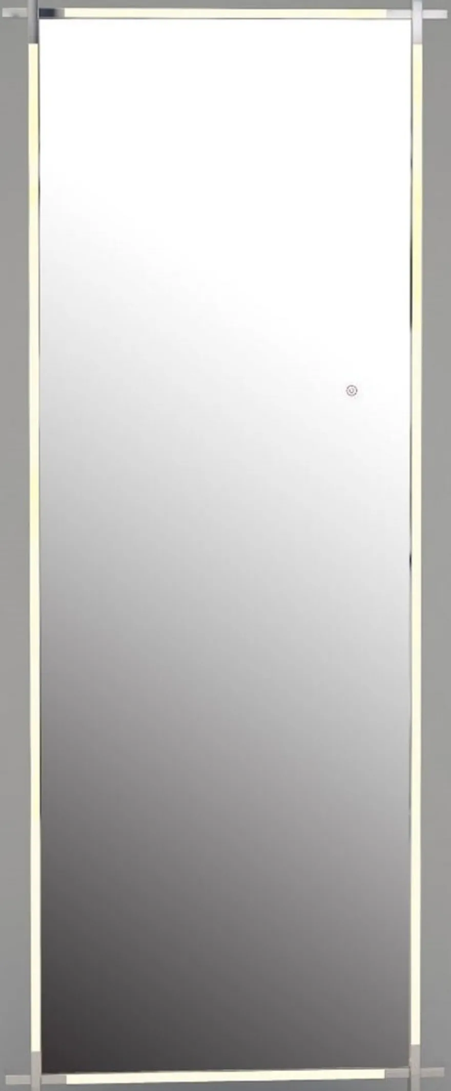 Casa Padrino Luxus LED Wandspiegel Silber 86 x 5 x H. 219 cm - Moderner Badezimmer Spiegel - Luxus Qualität