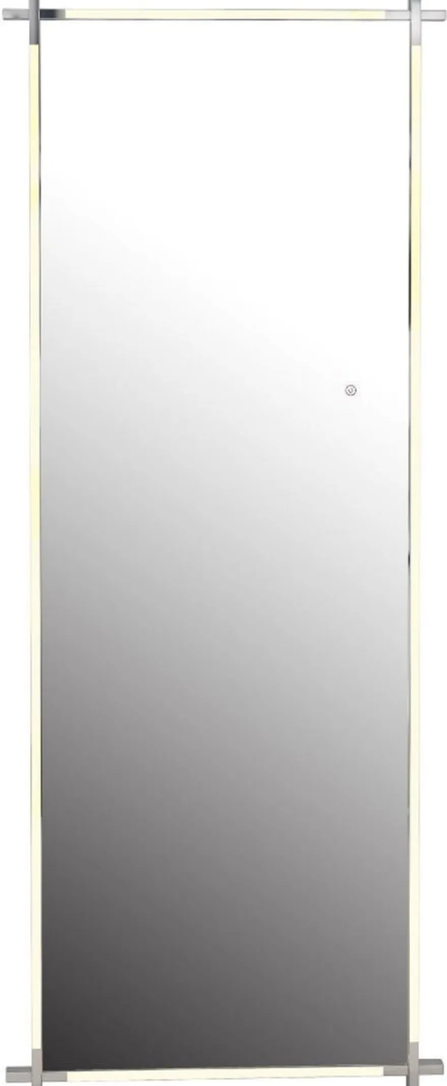Casa Padrino Luxus LED Wandspiegel Silber 86 x 5 x H. 219 cm - Moderner Badezimmer Spiegel - Luxus Qualität