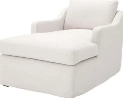Casa Padrino Luxus Liegesessel / Schlafsessel Weiß 85 x 150 x H. 75 cm - Wohnzimmer Sessel