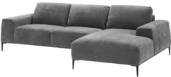 Casa Padrino Luxus Lounge Ecksofa Grau / Schwarz 285 x 164 x H. 80 cm - Wohnzimmer Sofa