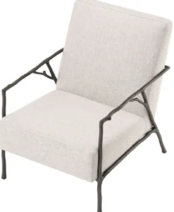 Casa Padrino Luxus Lounge Sessel Naturfarben / Bronze 63 x 81 x H. 82 cm - Wohnzimmer Sessel - Hotel Sessel - Luxus Möbel