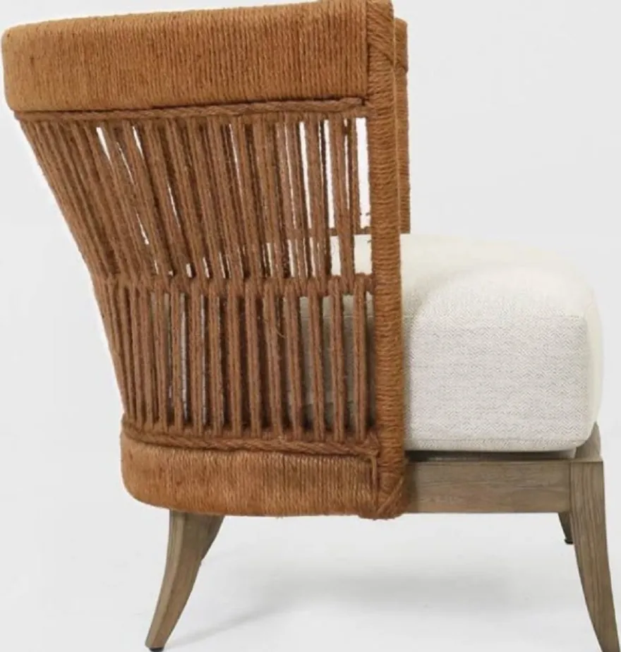 Casa Padrino Luxus Lounge Sessel Braun / Hellgrau 88 x 74 x H. 75 cm - Massivholz Wohnzimmer Sessel - Wohnzimmer Möbel - Luxus Möbel