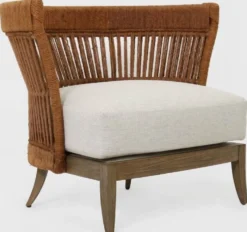 Casa Padrino Luxus Lounge Sessel Braun / Hellgrau 88 x 74 x H. 75 cm - Massivholz Wohnzimmer Sessel - Wohnzimmer Möbel - Luxus Möbel