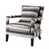 Casa Padrino Luxus Lounge Sessel Zickzack Braun mit schwarzen Beinen und Antik-Bronze Nägeln 70 x 70 x 81 cm