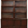 Casa Padrino Luxus Mahagoni Bücherschrank mit 10 Türen und 2 Schubladen Dunkelbraun 172 x 47 x H. 234 cm - Luxus Büromöbel