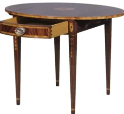 Casa Padrino Luxus Mahagoni Beistelltisch mit Schublade Braun 96 x 77 x H. 73 cm - Wohnzimmermöbel