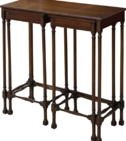 Casa Padrino Luxus Mahagoni Beistelltisch Set Dunkelbraun 67 x 28 x H. 70 cm - Luxus Möbel