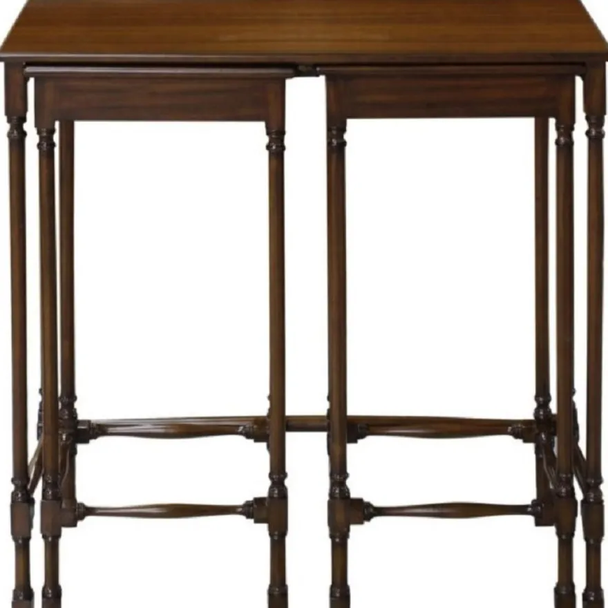 Casa Padrino Luxus Mahagoni Beistelltisch Set Dunkelbraun 67 x 28 x H. 70 cm - Luxus Möbel