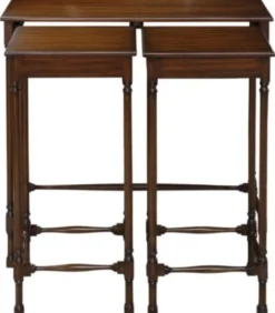 Casa Padrino Luxus Mahagoni Beistelltisch Set Dunkelbraun 67 x 28 x H. 70 cm - Luxus Möbel