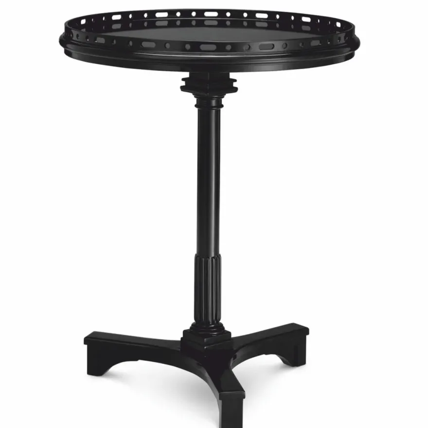 Casa Padrino Luxus Mahagoni Beistelltisch Schwarz H. 74,5 cm - Hotel Möbel