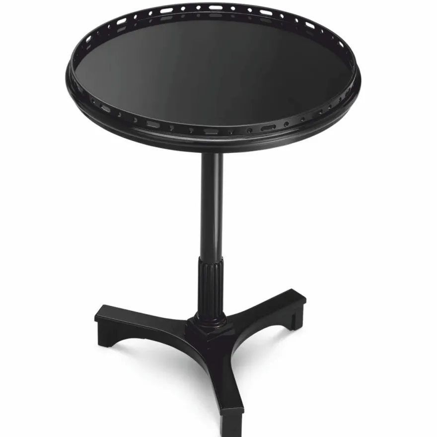 Casa Padrino Luxus Mahagoni Beistelltisch Schwarz H. 74,5 cm - Hotel Möbel