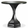 Casa Padrino Luxus Mahagoni Beistelltisch mit Glasplatte Schwarz Ø 69 x H. 68 cm