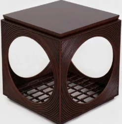 Casa Padrino Luxus Mahagoni Beistelltisch in Würfelform Dunkelbraun 50 x 50 x H. 55 cm - Wohnzimmer Möbel - Luxus Qualität