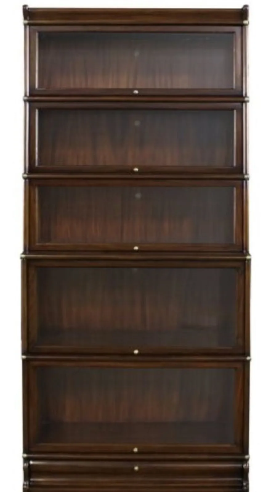 Casa Padrino Luxus Mahagoni Bücherschrank mit 5 Glastüren und Schublade Dunkelbraun 86 x 36,5 x H. 197 cm - Luxus Möbel