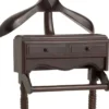 Casa Padrino Luxus Mahagoni Dressboy mit 2 Schubladen Dunkelbraun 51 x 46,5 x H. 123 cm - Kleiderständer - Garderobenständer - Stummer Diener - Schlafzimmer Accessoires - Hotel Accessoires