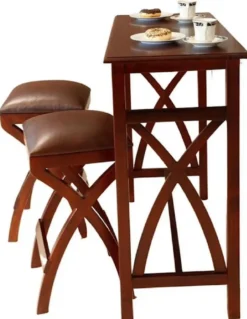 Casa Padrino Luxus Mahagoni Frühstückstisch Set Braun - Luxus Mahagoni Möbel
