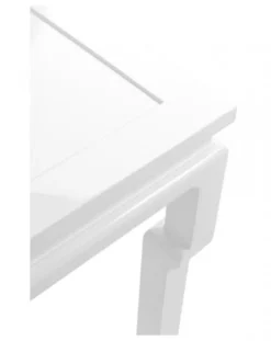 Casa Padrino Luxus Mahagoni Konsole in Piano Weiß, 160 x 45 x H. 78 cm