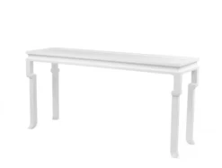 Casa Padrino Luxus Mahagoni Konsole in Piano Weiß, 160 x 45 x H. 78 cm