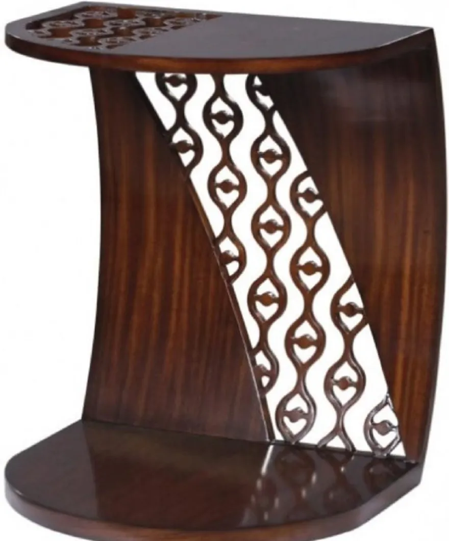 Casa Padrino Luxus Mahagoni Snack Tisch / Beistelltisch Dunkelbraun 42 x 43 x H. 55 cm - Luxus Möbel