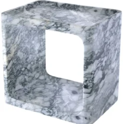 Casa Padrino Luxus Marmor Beistelltisch Weiß 42 x 30 x H. 40 cm - Wohnzimmermöbel - Luxus Möbel