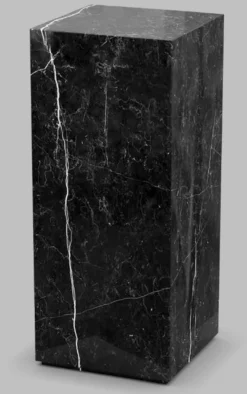 Casa Padrino Luxus Marmor Beistelltisch Schwarz 30 x 30 x H. 70 cm - Deko Marmor Säule - Luxus Marmor Wohnzimmer Möbel