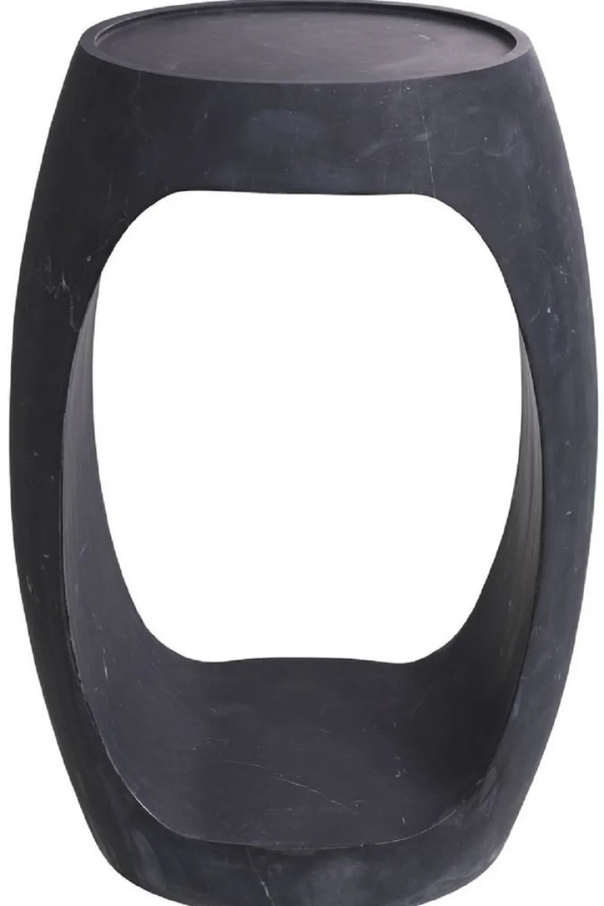 Casa Padrino Luxus Marmor Beistelltisch Schwarz 37 x 29 x H. 55,5 cm - Marmor Möbel - Luxus Qualität