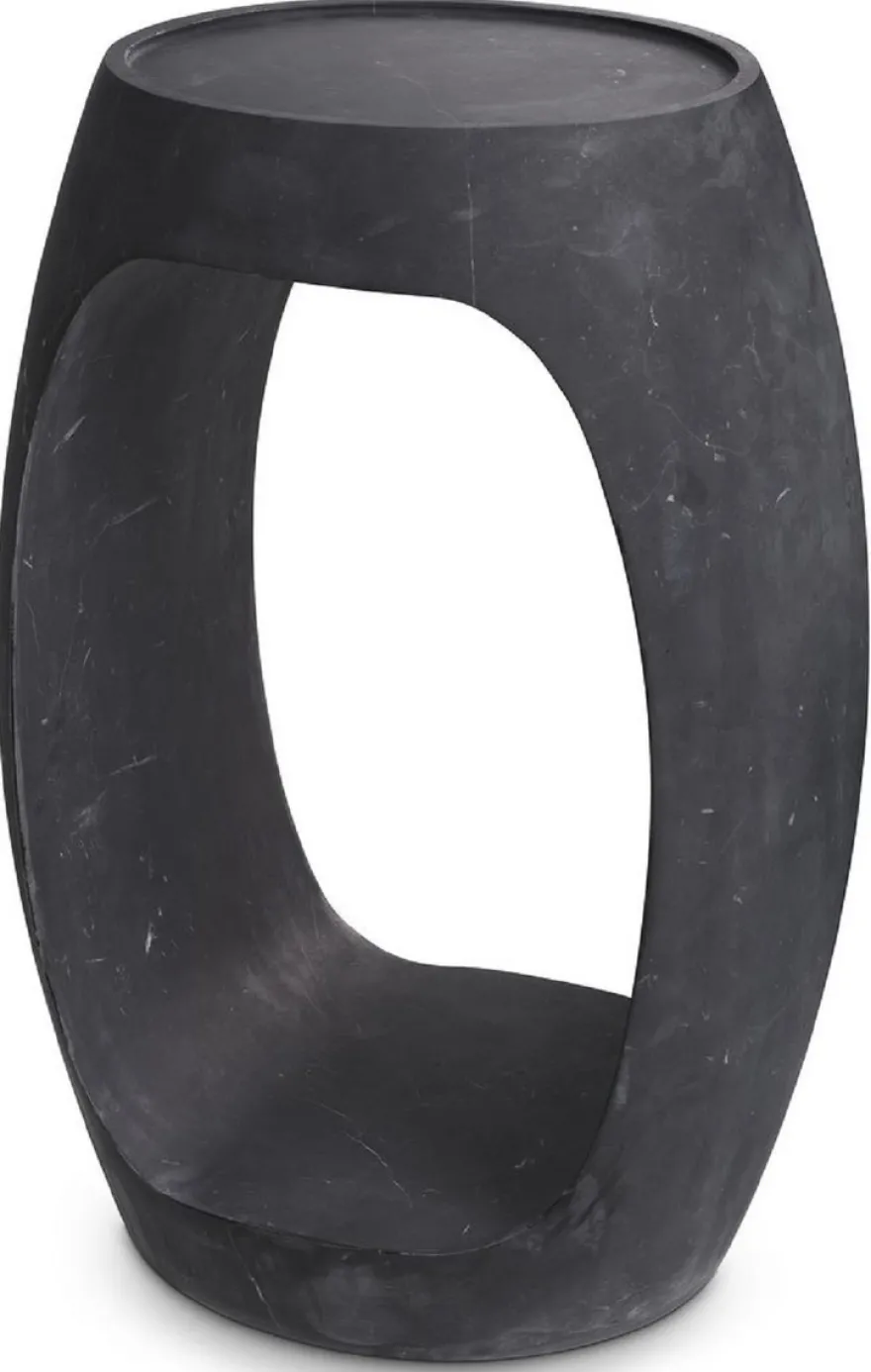 Casa Padrino Luxus Marmor Beistelltisch Schwarz 37 x 29 x H. 55,5 cm - Marmor Möbel - Luxus Qualität