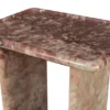 Casa Padrino Luxus Marmor Beistelltisch Rosa 30,5 x 23 x H. 41,5 cm - Schlanker Beistelltisch aus hochwertigem Rosalia Pink Marmor - Luxus Möbel