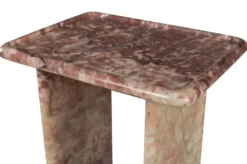 Casa Padrino Luxus Marmor Beistelltisch Rosa 30,5 x 23 x H. 41,5 cm - Schlanker Beistelltisch aus hochwertigem Rosalia Pink Marmor - Luxus Möbel