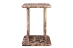 Casa Padrino Luxus Marmor Beistelltisch Rosa 30,5 x 23 x H. 41,5 cm - Schlanker Beistelltisch aus hochwertigem Rosalia Pink Marmor - Luxus Möbel