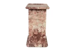 Casa Padrino Luxus Marmor Beistelltisch Rosa 30,5 x 23 x H. 41,5 cm - Schlanker Beistelltisch aus hochwertigem Rosalia Pink Marmor - Luxus Möbel