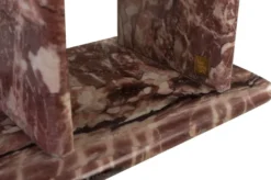 Casa Padrino Luxus Marmor Beistelltisch Rosa 30,5 x 23 x H. 41,5 cm - Schlanker Beistelltisch aus hochwertigem Rosalia Pink Marmor - Luxus Möbel
