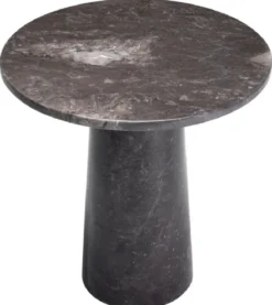 Casa Padrino Luxus Marmor Beistelltisch Grau Ø 55 x H. 57 cm - Runder Tisch aus hochwertigem Marmor - Marmor Möbel - Luxus Möbel - Luxus Qualität