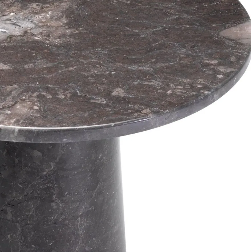 Casa Padrino Luxus Marmor Beistelltisch Grau Ø 55 x H. 57 cm - Runder Tisch aus hochwertigem Marmor - Marmor Möbel - Luxus Möbel - Luxus Qualität