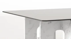 Casa Padrino Luxus Marmor Couchtisch mit Glasplatte Weiß 140 x 80 x H. 35 cm - Rechteckiger Wohnzimmertisch aus hochwertigem spanischen Carrara Marmor - Luxus Wohnzimmer Möbel