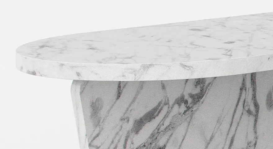 Casa Padrino Luxus Marmor Couchtisch Weiß 140 x 70 x H. 35 cm - Rechteckiger Wohnzimmertisch aus hochwertigem spanischen Carrara Marmor - Luxus Möbel