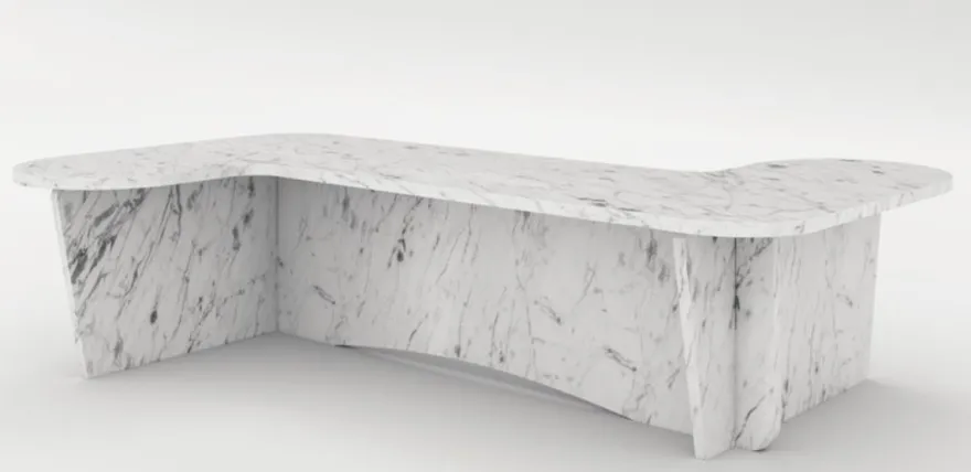 Casa Padrino Luxus Marmor Couchtisch Weiß 140 x 70 x H. 35 cm - Rechteckiger Wohnzimmertisch aus hochwertigem spanischen Carrara Marmor - Luxus Möbel