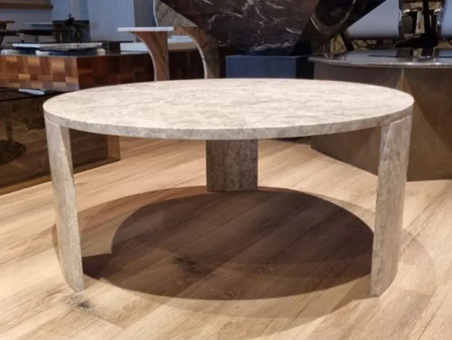 Casa Padrino Luxus Marmor Couchtisch Grau Ø 85 cm