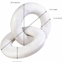 Casa Padrino Luxus Marmor Deko Objekt Ringe Weiß 45 cm - Wohnzimmer Dekoration