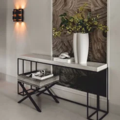 Casa Padrino Luxus Marmor Deko Objekt Ringe Weiß 25 cm - Wohnzimmer Dekoration