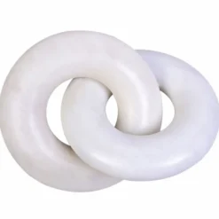 Casa Padrino Luxus Marmor Deko Objekt Ringe Weiß 25 cm - Wohnzimmer Dekoration