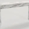 Casa Padrino Luxus Marmor Konsole Weiß 160 x 42 x H. 80 cm - Moderner Konsolentisch aus hochwertigem Carrara Marmor - Luxus Möbel